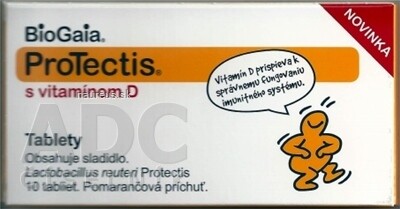 FarmaSierra manufacturing SL Akcia spotreba 22.08.2025  BioGaia ProTectis s vitamínom D tbl (pomarančová príchuť) 1x10 ks-1 10 ks