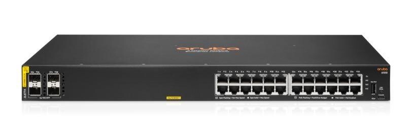 HPE Aruba Networking CX 6100 24G Class4 PoE 4SFP+ 370W Switch JL677AR RENEW