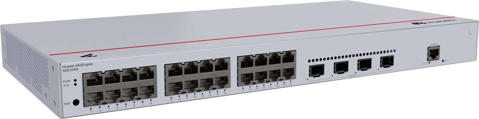 Huawei S220-24T4X Switch (24*GE portov, 4*10GE SFP+ portov, built-in AC power)