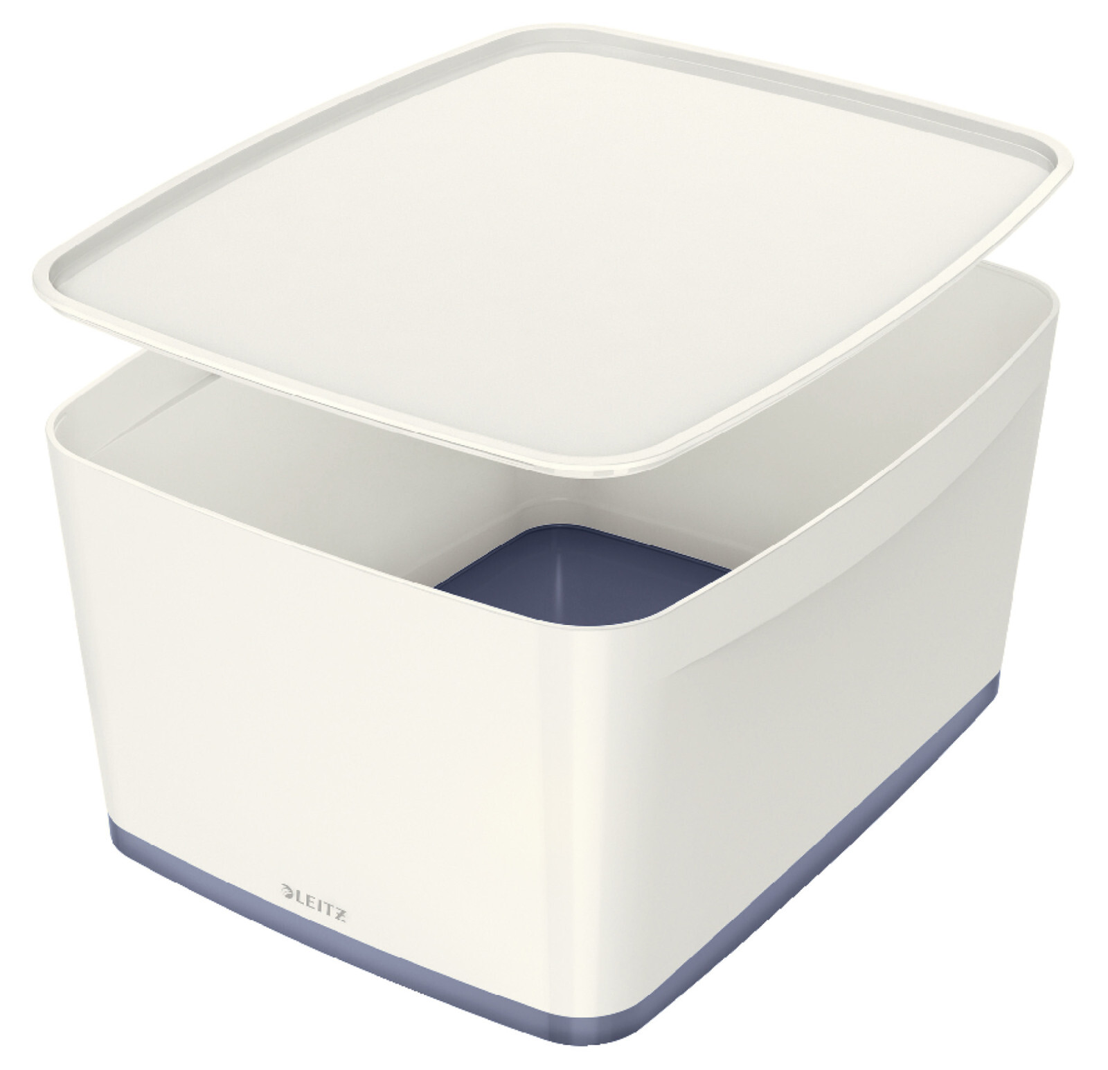 LEITZ Úložný box s vekom MyBox, veľkosť L, biela/sivá