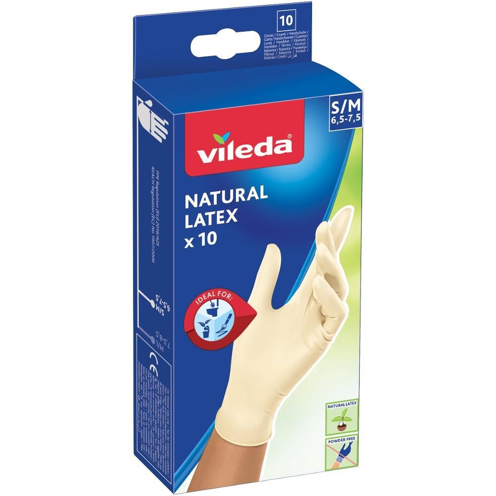 NATURAL LATEX RUKAVICA S/M 10KS VILEDA