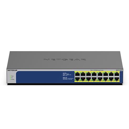 Netgear 16PT GIGE UNMNGED SWTCH W/POE+