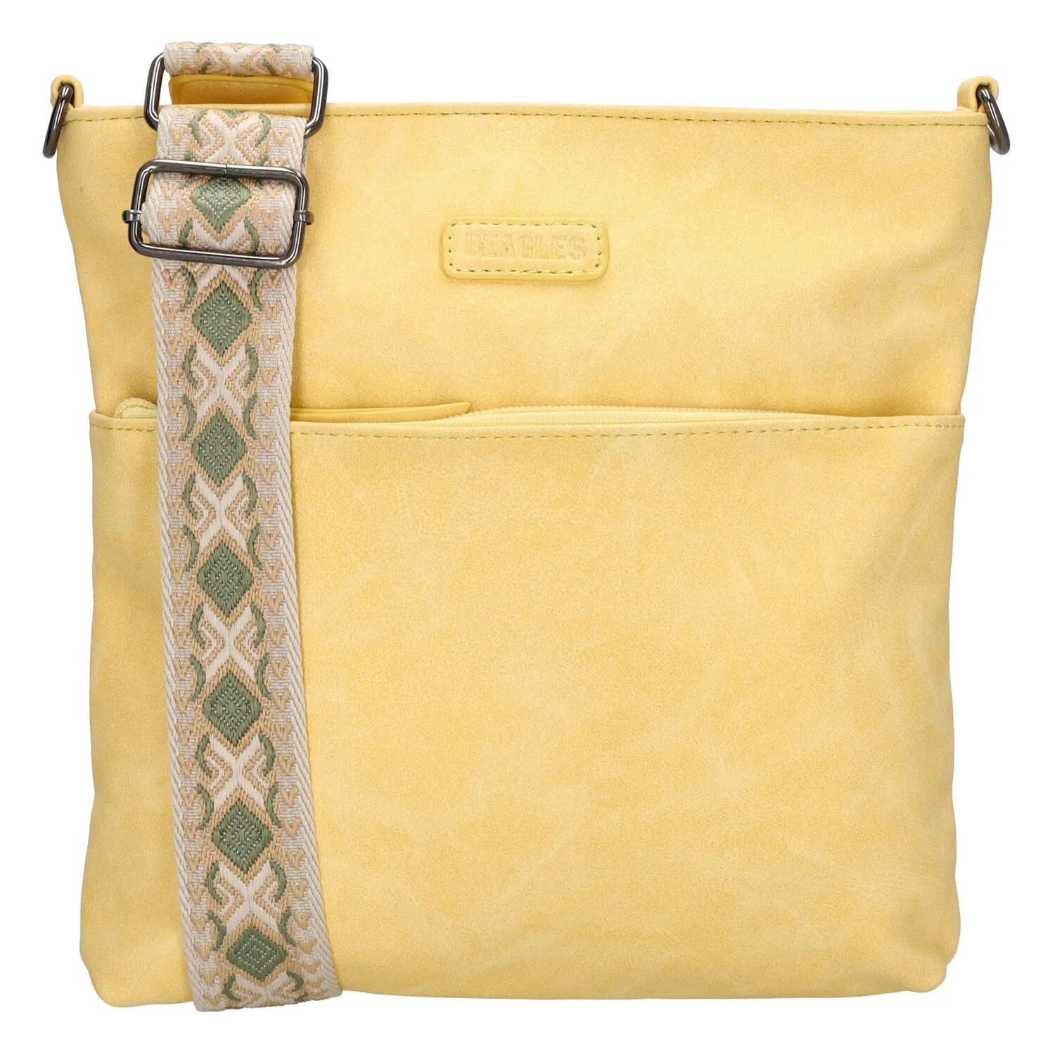 Beagles Malaga dámska crossbody taška s dekoratívnym popruhom -žltá - 26,5 cm