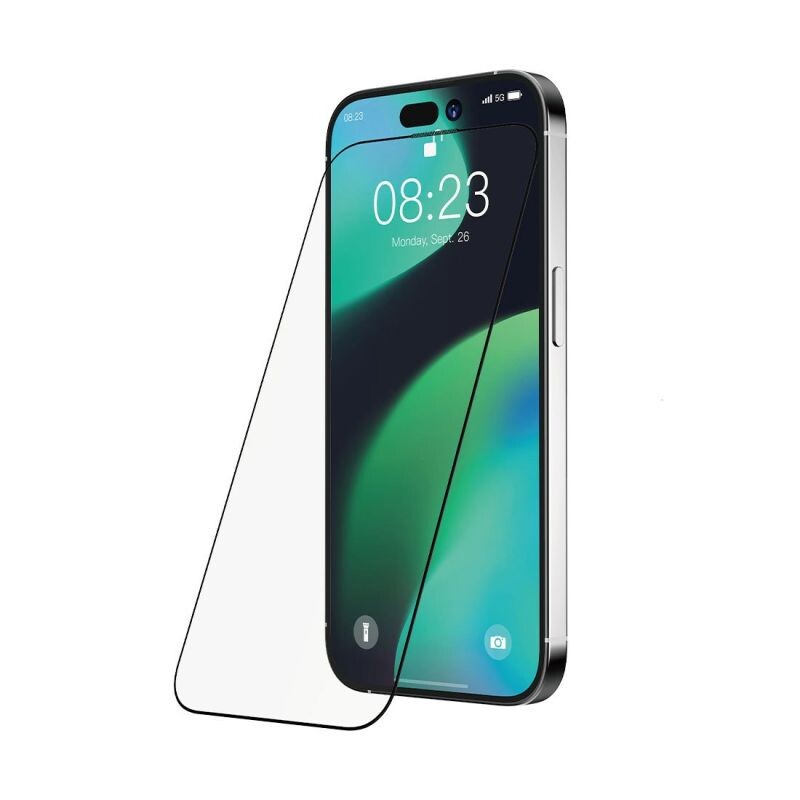 Devia ochranné sklo Van Series Anti-Static pre iPhone 16e141313 Pro - Black Frame 6938595371332