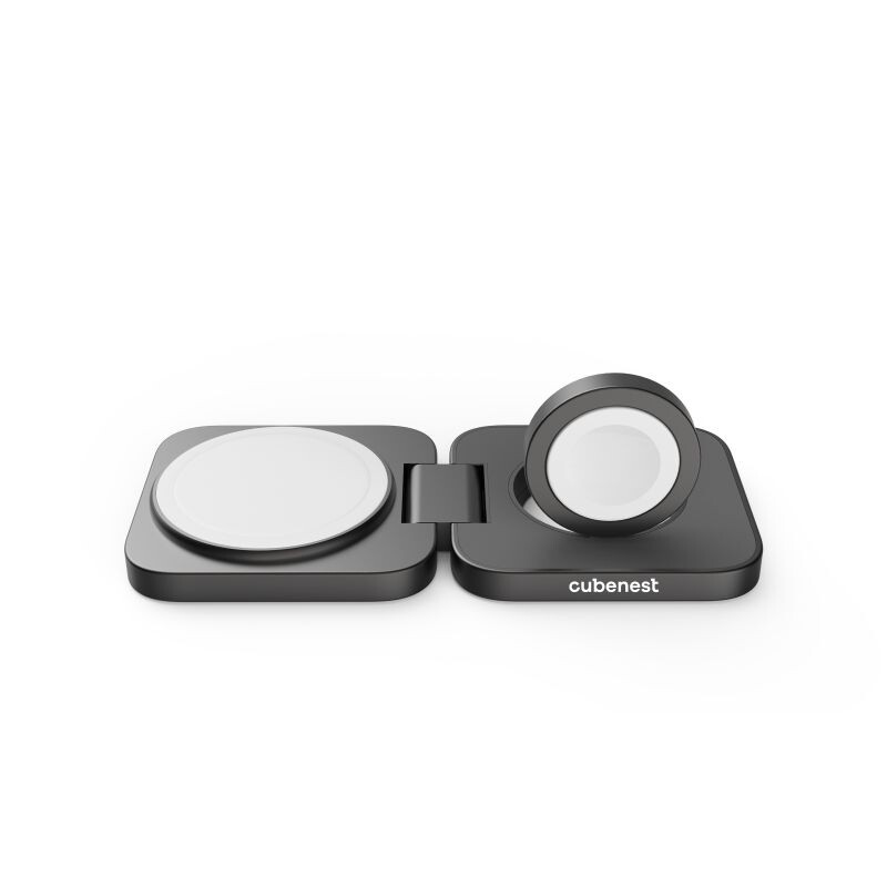 Cubenest 2v1 Skladacia bezdrôtová nabíjačka S211 Pro - šedá S211 FOLD PRO GY