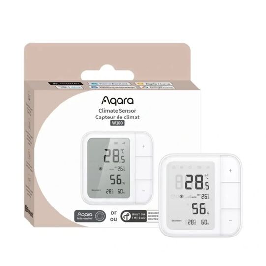 Aqara Smart Home Climate Sensor W100, Zigbee a Thread senzor teploty a vlhkosti TH-S04D