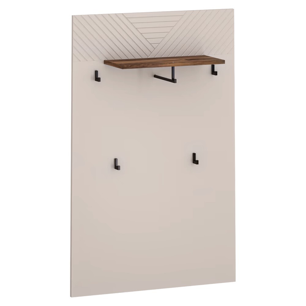 KONDELA Eyco 80 vešiakový panel 80 kašmír / dub castello