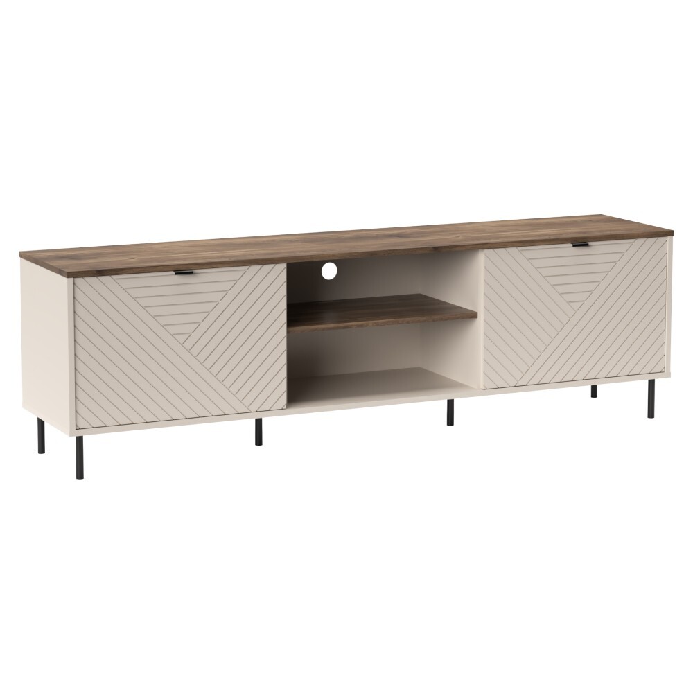 KONDELA Eyco 2D/180 tv stolík kašmír / dub castello