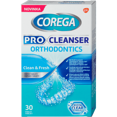 COREGA Pro cleanser orthodontics čistiace tablety 30 ks - balenie 2 ks