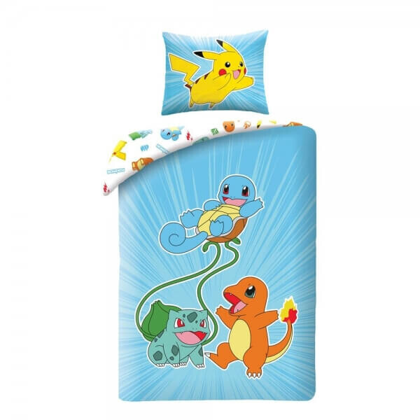 Halantex Obliečky Pokémoni - Bulbasaur, Squirtle, Charmander ver. 9