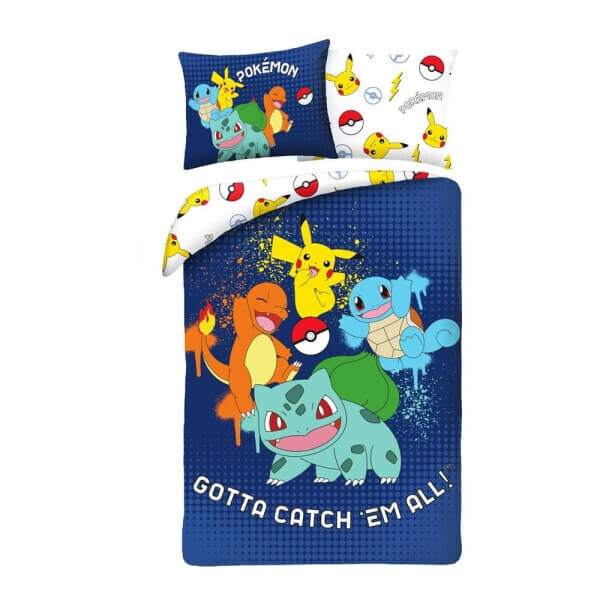 Halantex Obliečky Pokémoni - Bulbasaur, Squirtle, Charmander, Pikachu ver. 10