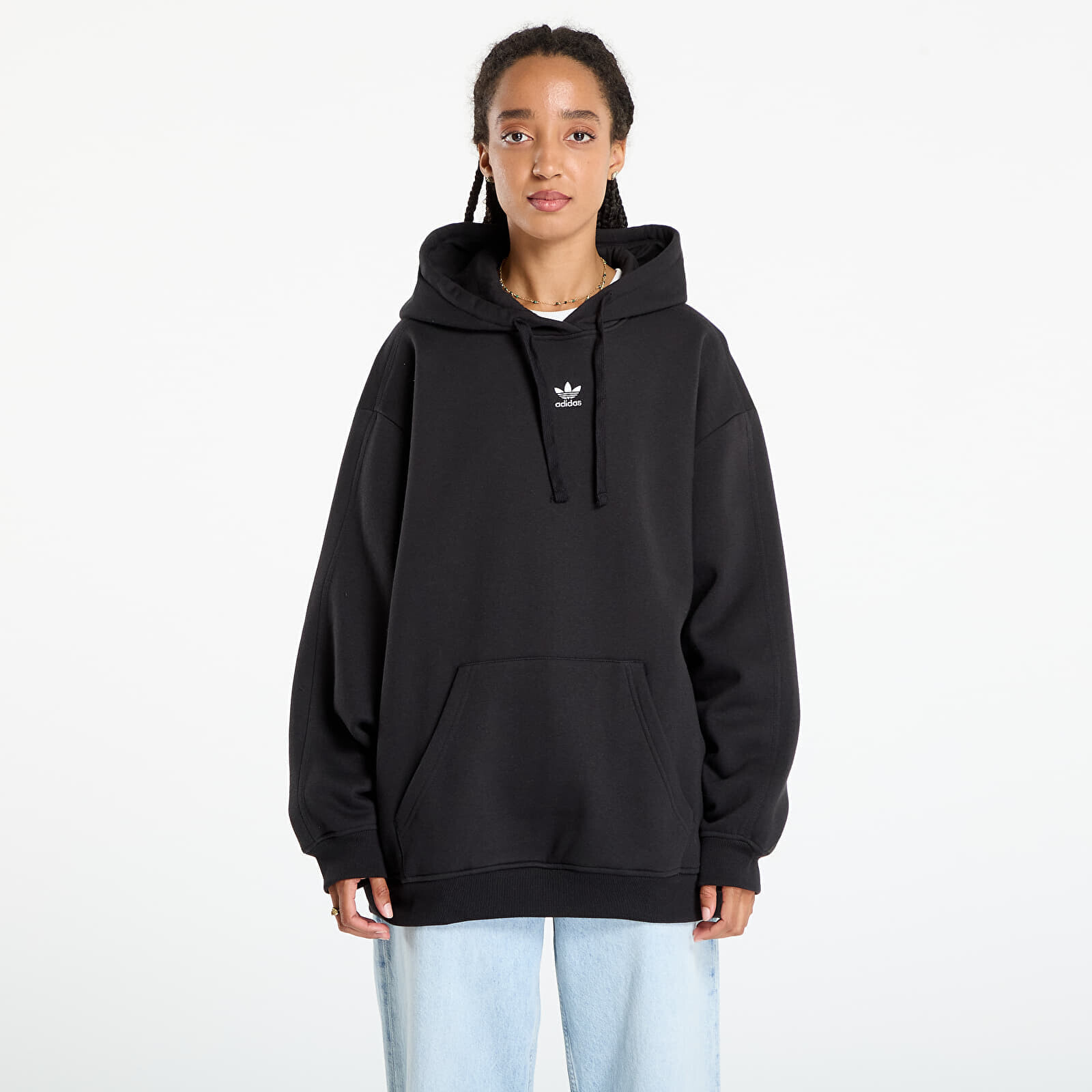 Mikina adidas Essentials Oversized Fleece Hoodie Black M