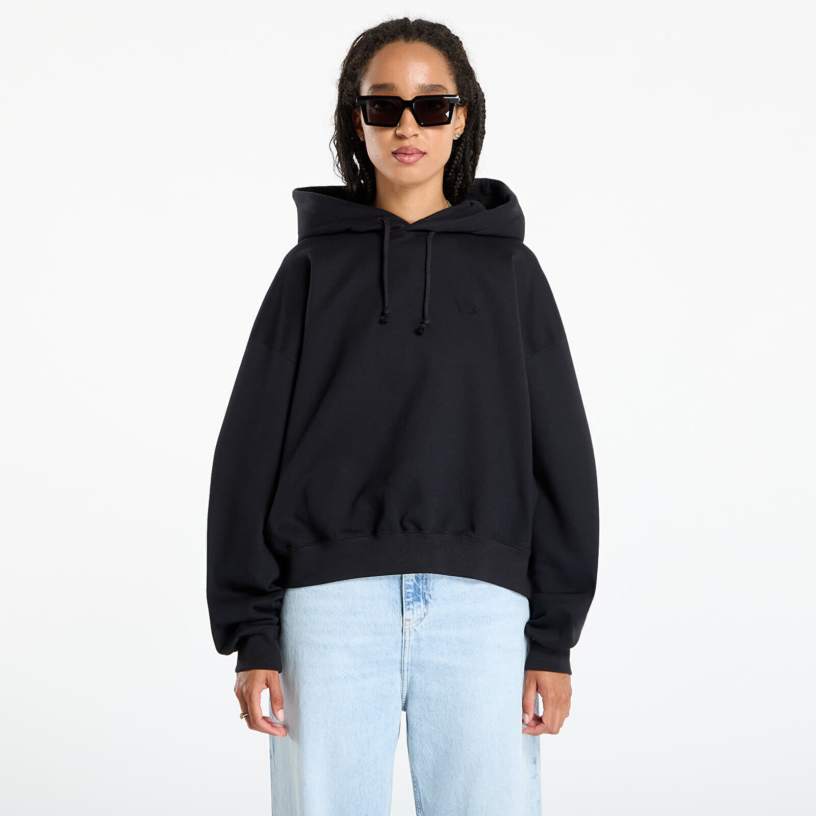 Mikina Y-3 Fleece Hoodie Black L/42