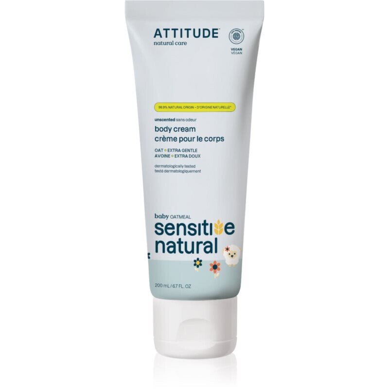 Attitude Sensitive Natural Baby Oatmeal hydratačný a ukľudňujúci krém pre citlivú pokožku pre deti 200 ml