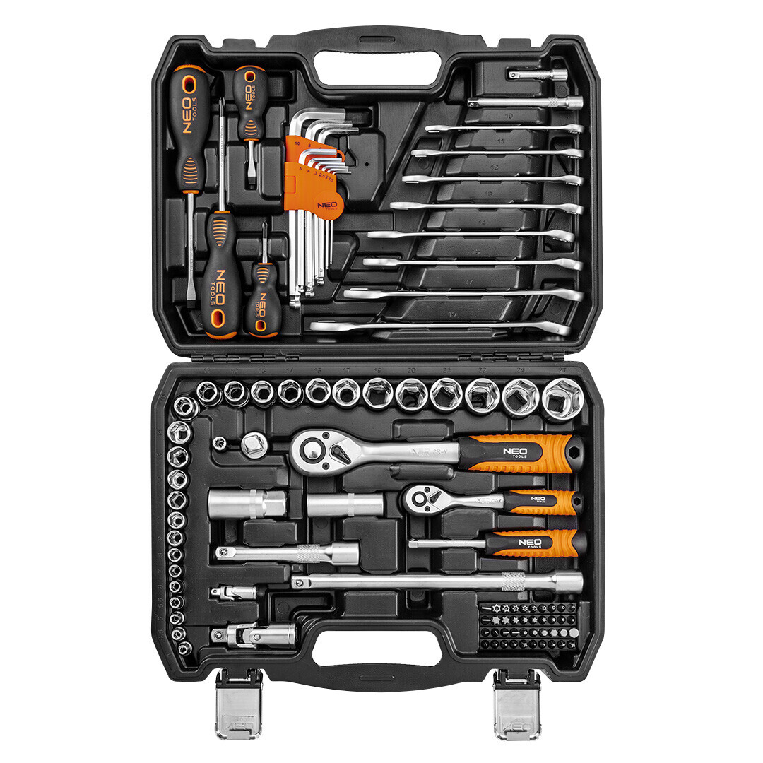 NEO TOOLS Sada zásuviek 100 ks sada, 1/2