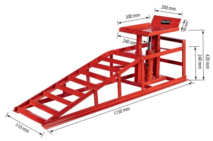 INVENTO Car Loading Ramp 2T Solid Construction Hydraulic