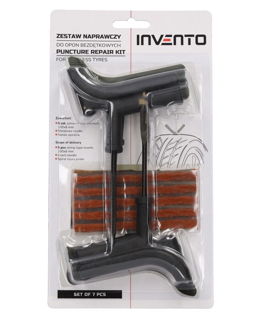 102 mm tyre repair cord kit in a blister pack