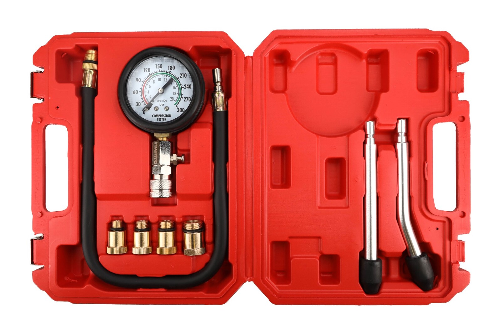 Compression tester kit for petrol engines, 8 pcs