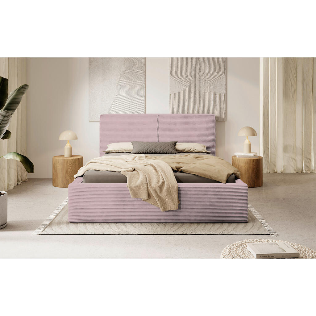 MID.YOU ČALÚNENÁ POSTEĽ, 180/200 cm, ružová