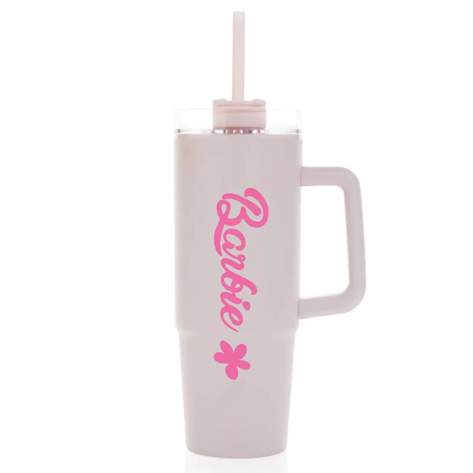 BARBIE - světle růžový cestovní hrnek s průhledným víčkem 900 ml