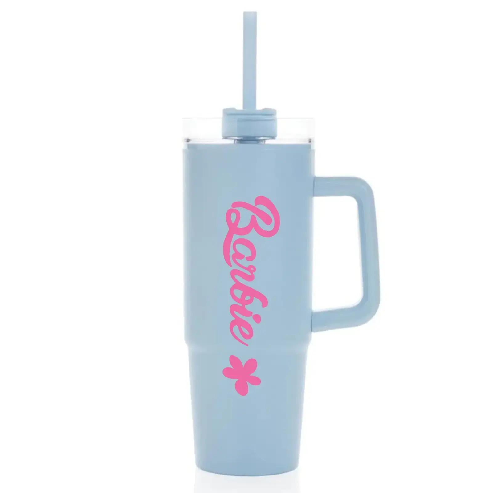 BARBIE - světle modrý cestovní hrnek s průhledným víčkem 900 ml