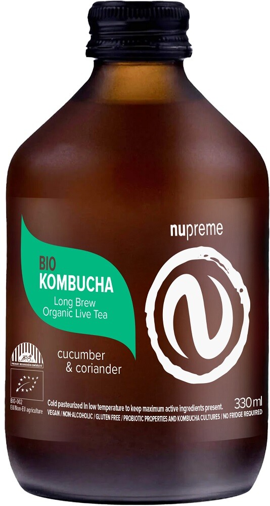 NUPREME Kombucha uhorka & koriander BIO 330 ml