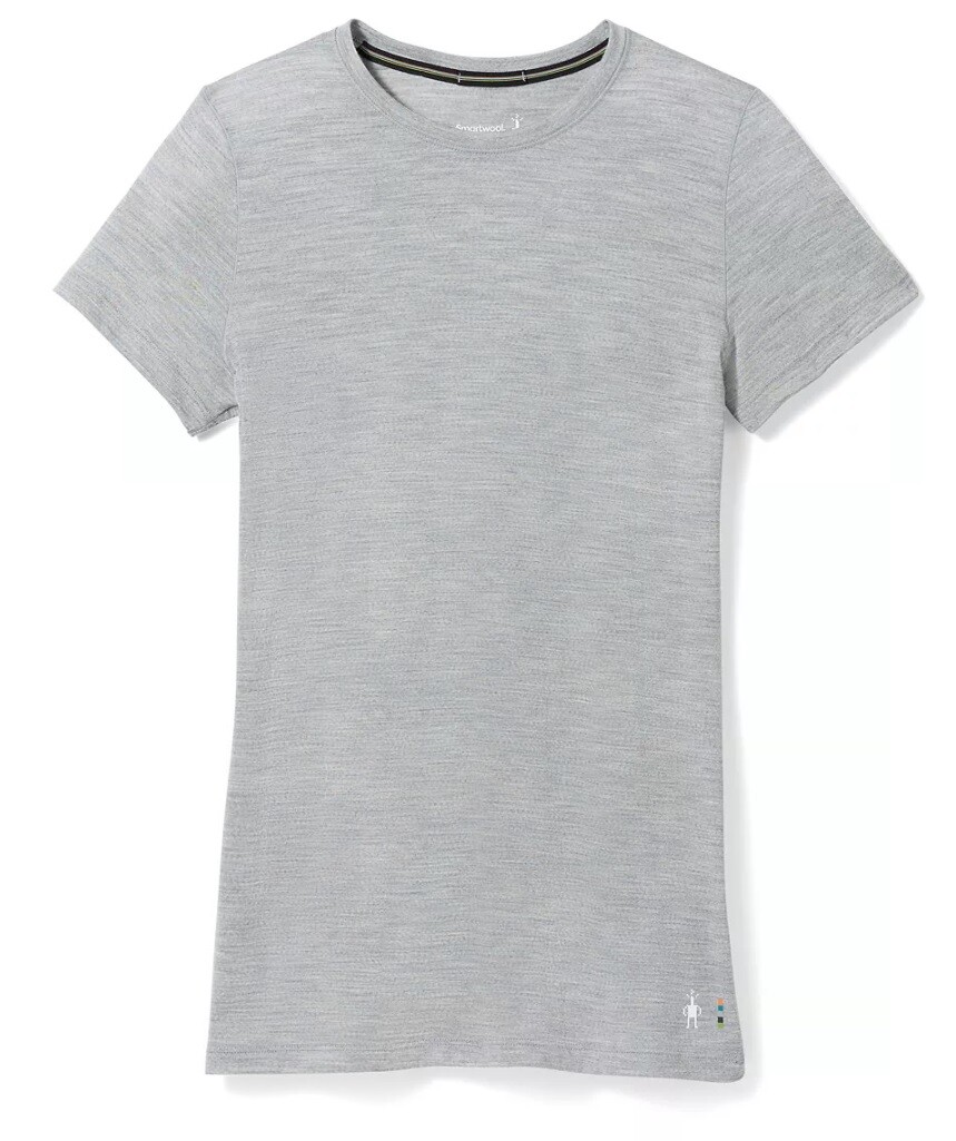 Smartwool W MERINO SHORT SLEEVE TEE light gray heather Veľkosť: XL