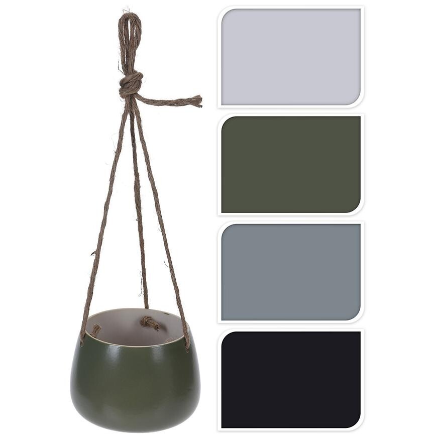 Keramický kvetináč s lanom 4ass