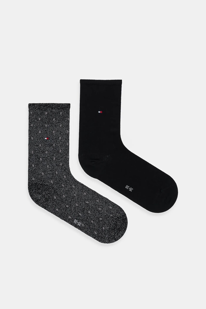 Ponožky Tommy Hilfiger 2-pak čierna farba, 100001493