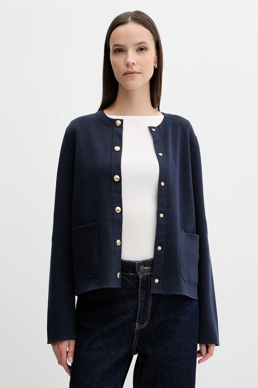 Obojstranný kardigan Tommy Hilfiger béžová farba, ľahký, WW0WW40846