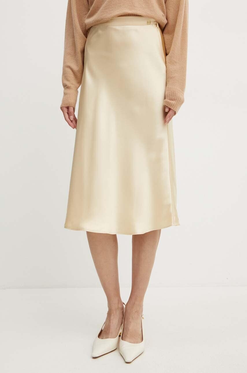 Sukňa Marciano Guess JOSETTE béžová farba, midi, áčkový strih, 4YGD03 7116A