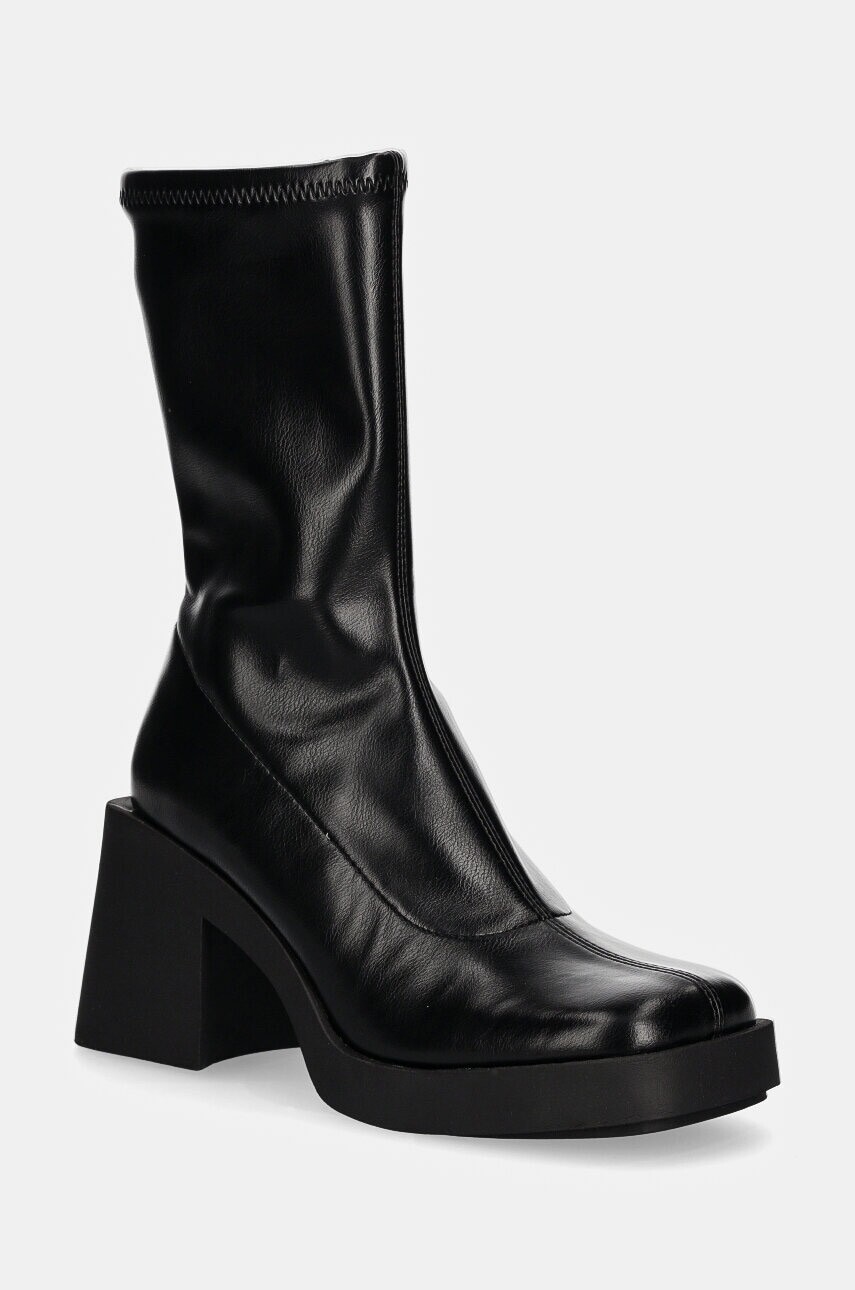 Členkové topánky Steve Madden Kloe dámske, čierna farba, na podpätku, SM11003364