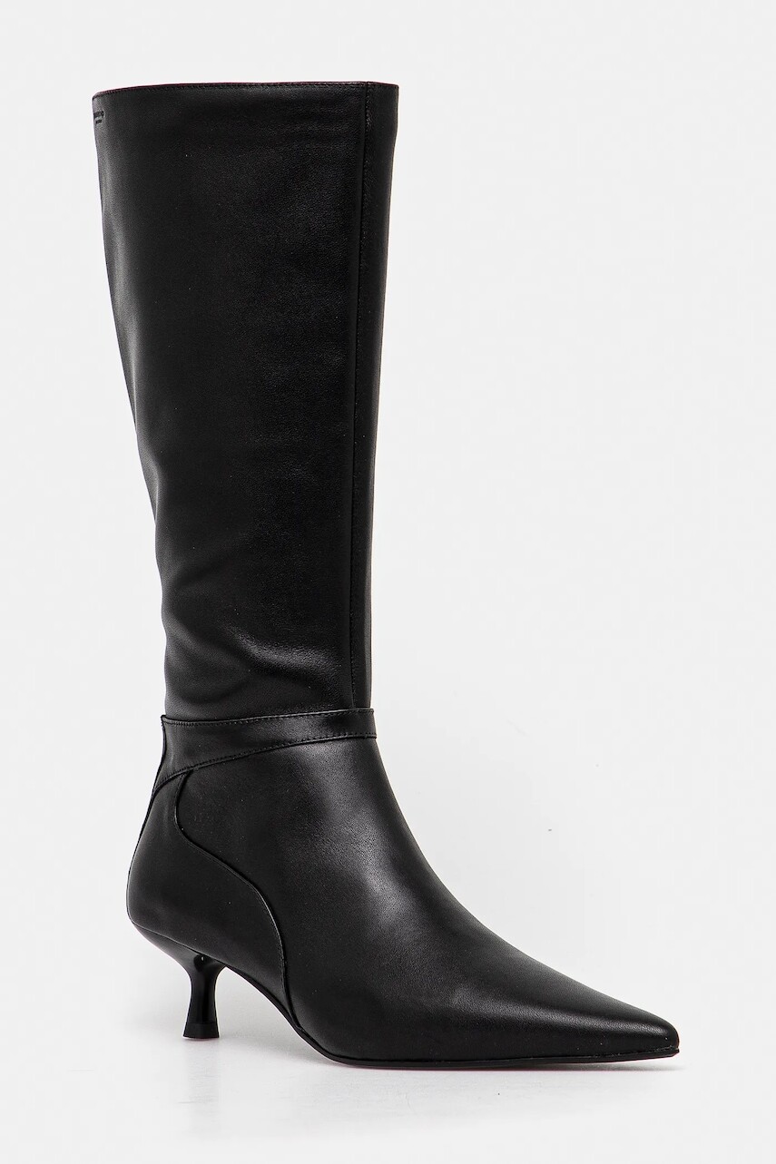 Kožené čižmy Vagabond Shoemakers LYKKE dámske, čierna farba, na vysokom podpätku, 5814-001-20