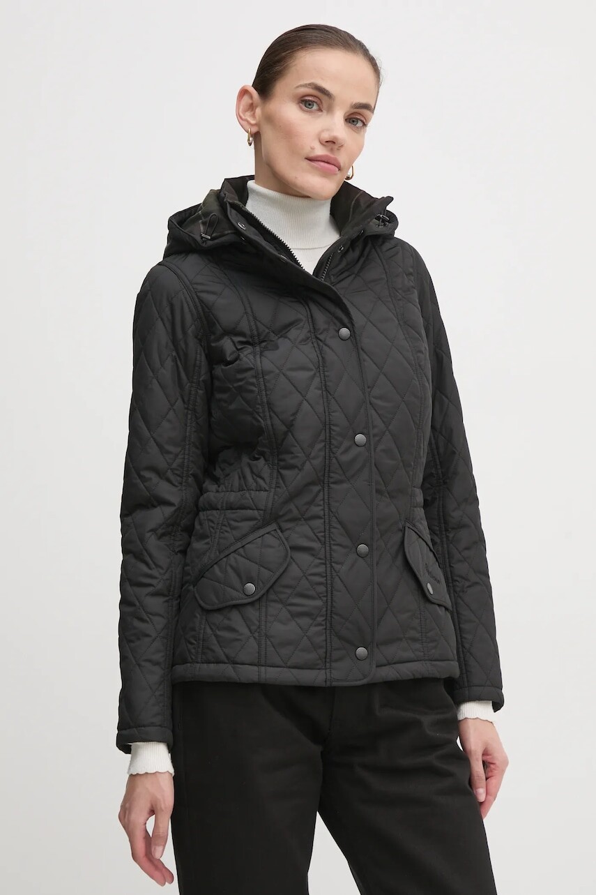 Bunda Barbour Millfire Quilt dámska, čierna farba, prechodná, LQU0665