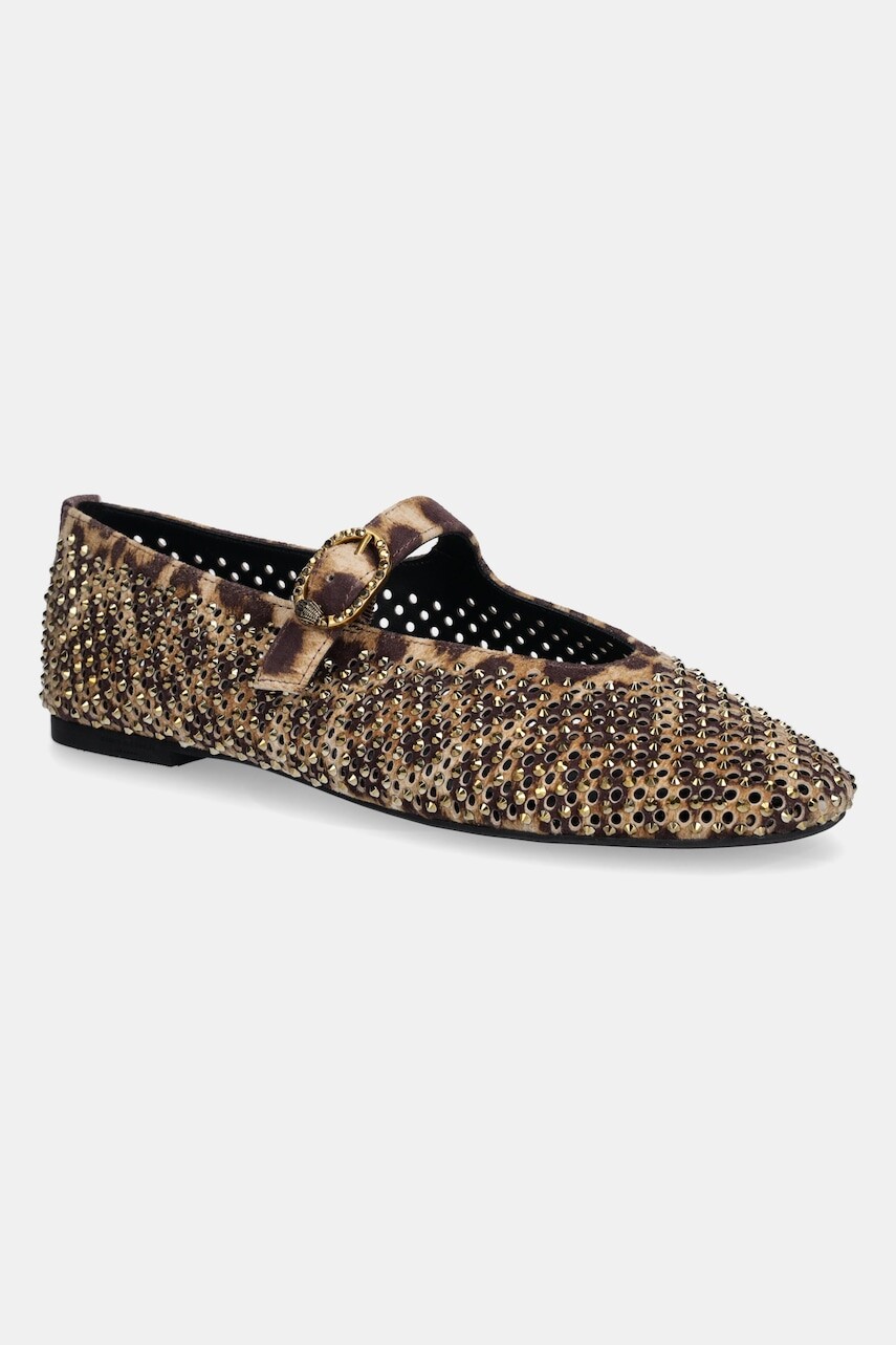 Semišové baleríny Kurt Geiger London Mayfair Ballet Flat béžová farba, 2656339289