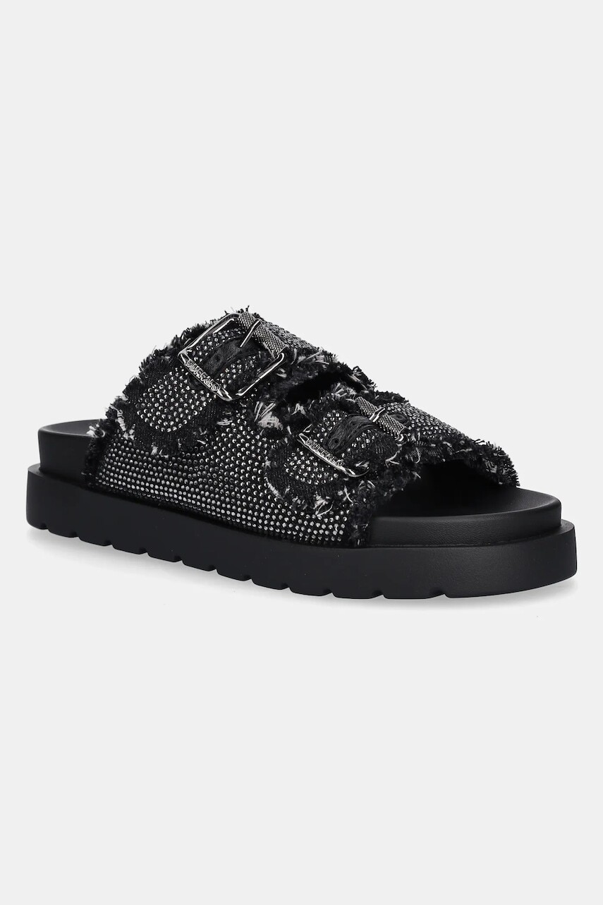 Šľapky Buffalo Eve Ari Spark dámske, čierna farba, na platforme, 1602291-BLK