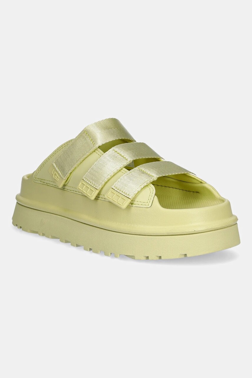 Šľapky UGG Goldenglow Slide zelená farba, na platforme, 1167430-GLDN