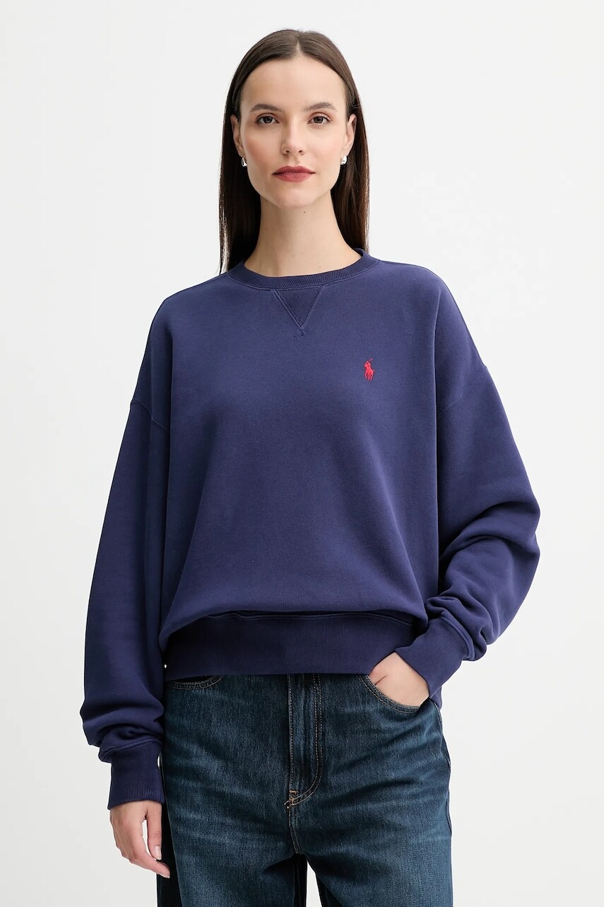 Bavlnená mikina Polo Ralph Lauren tmavomodrá farba, jednofarebná, 211972697