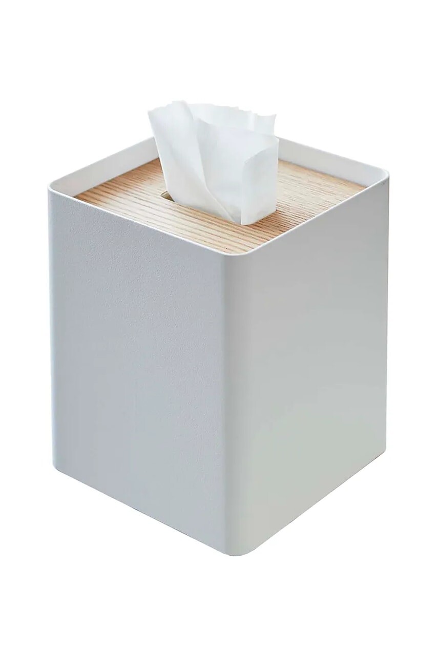 Nádoba na hygienické vreckovky Yamazaki Rin 13 x 15,5 cm biela farba