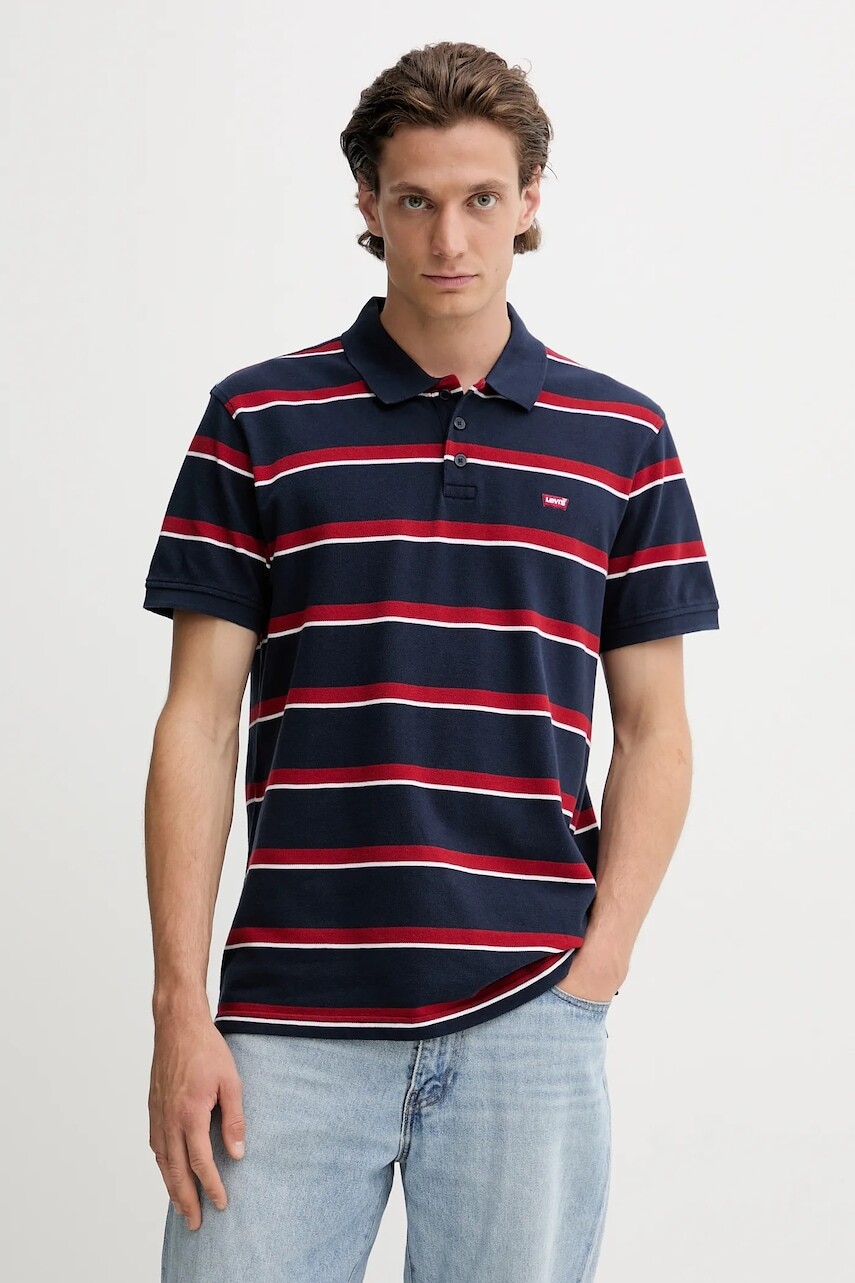 Bavlnené polo tričko Levi's tmavomodrá farba, vzorované, 35883