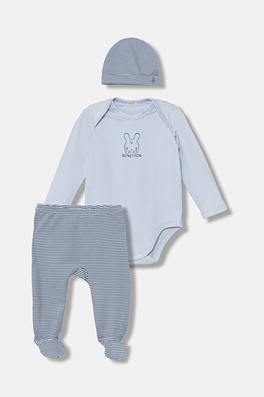 Sada pre bábätká United Colors of Benetton modrá farba, 3DKAAK01C