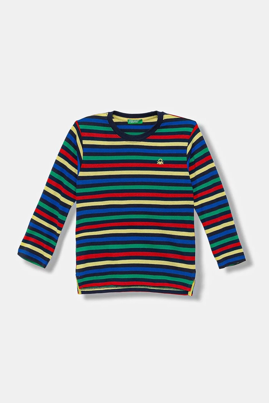 Detské bavlnené tričko s dlhým rukávom United Colors of Benetton viac farieb, vzorované, 3FNLG10K9