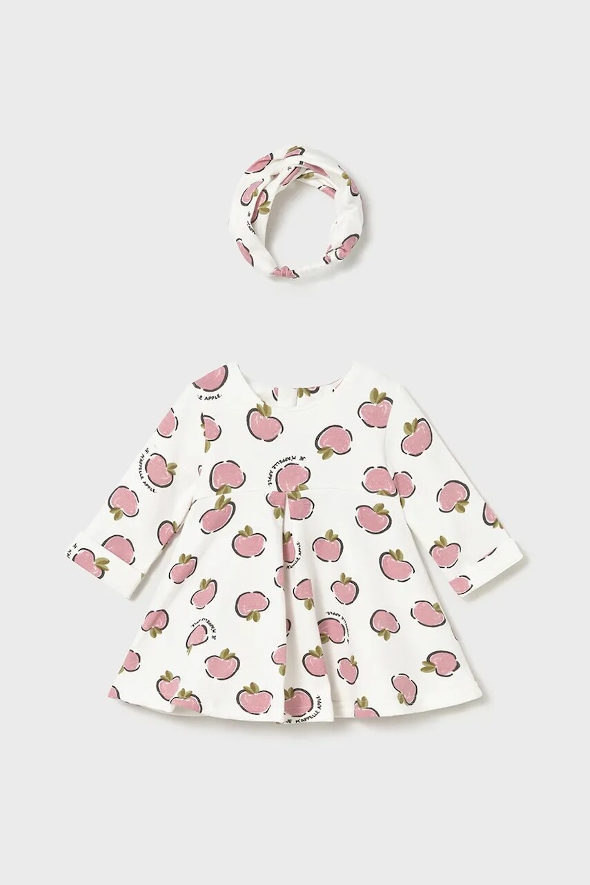 Šaty pre bábätká Mayoral Newborn ružová farba, mini, áčkový strih, 2827