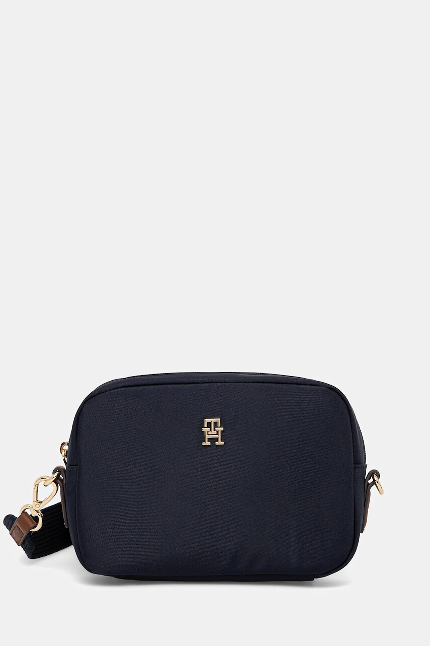 Kabelka Tommy Hilfiger tmavomodrá farba, AW0AW17704