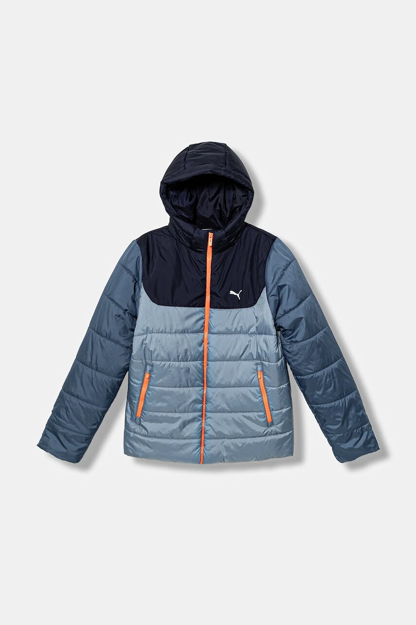 Detská bunda Puma ESS Hooded Padded Jacket modrá farba, 685226
