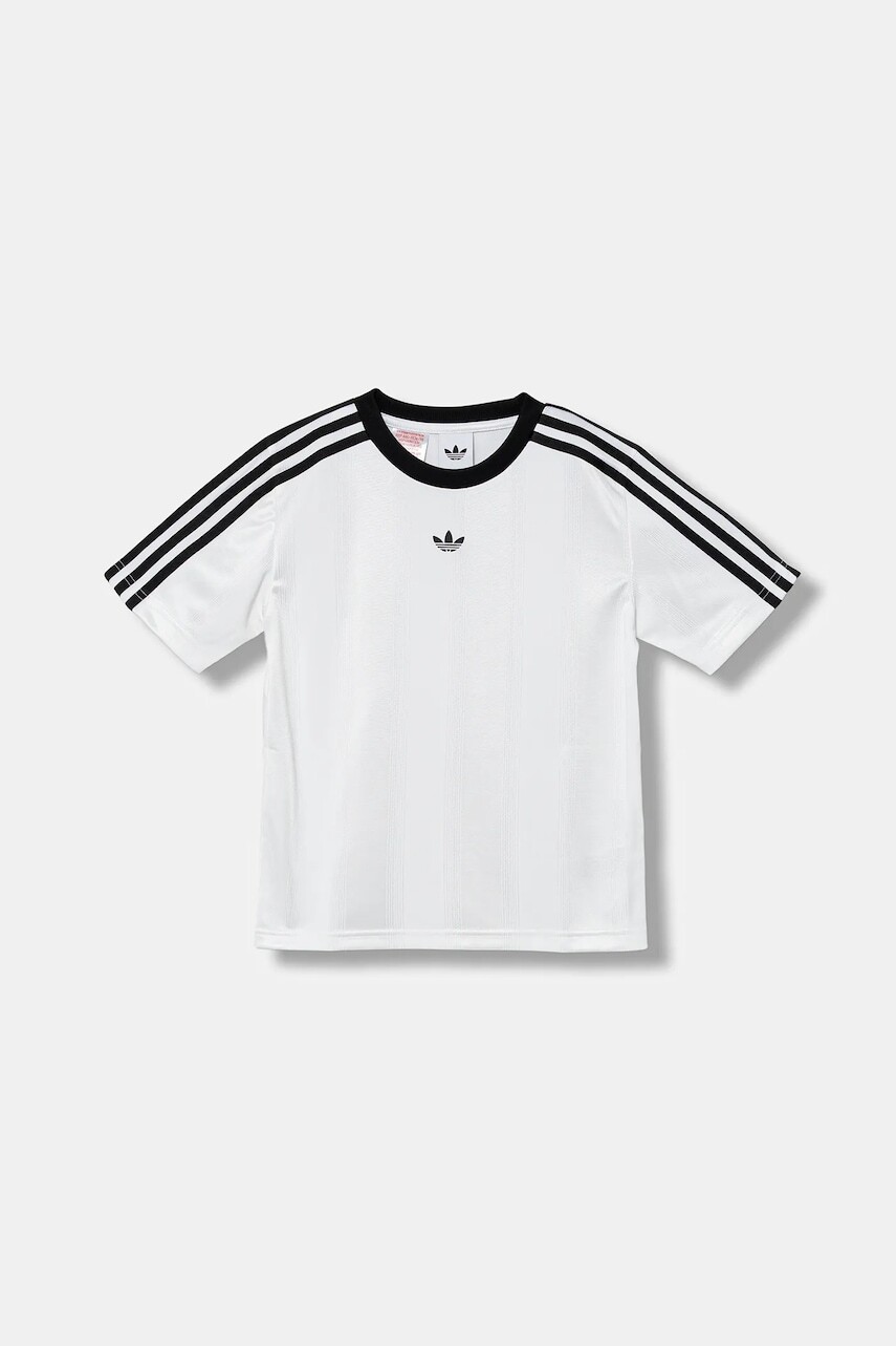 Detské tričko adidas Originals biela farba, s nášivkou, JV8655