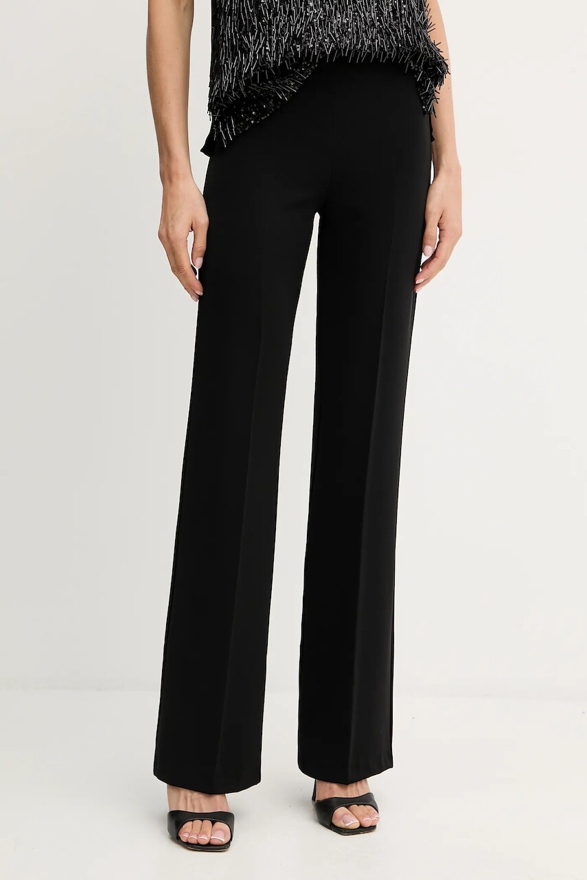 Nohavice Twinset čierna farba, zvony, vysoký pás, 252TF2013