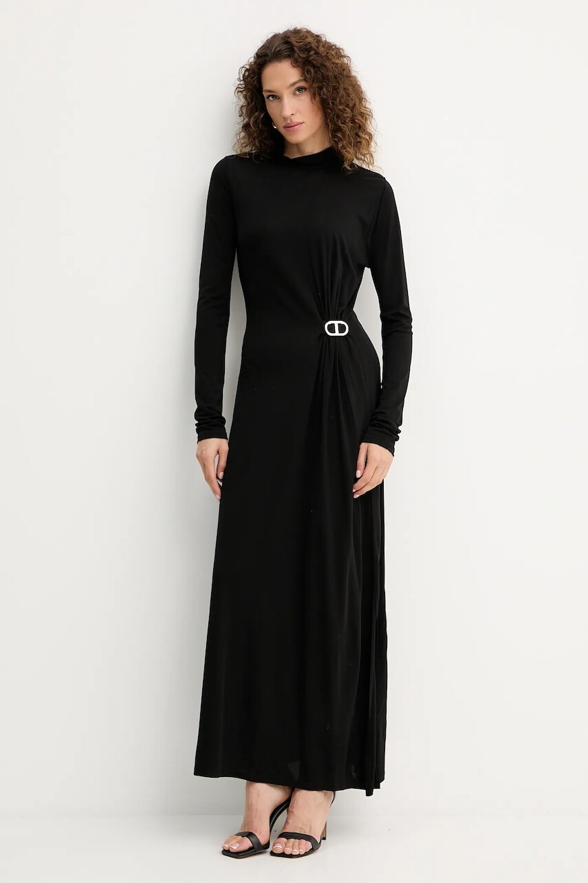Šaty Twinset čierna farba, maxi, rovný strih, 252TP2024