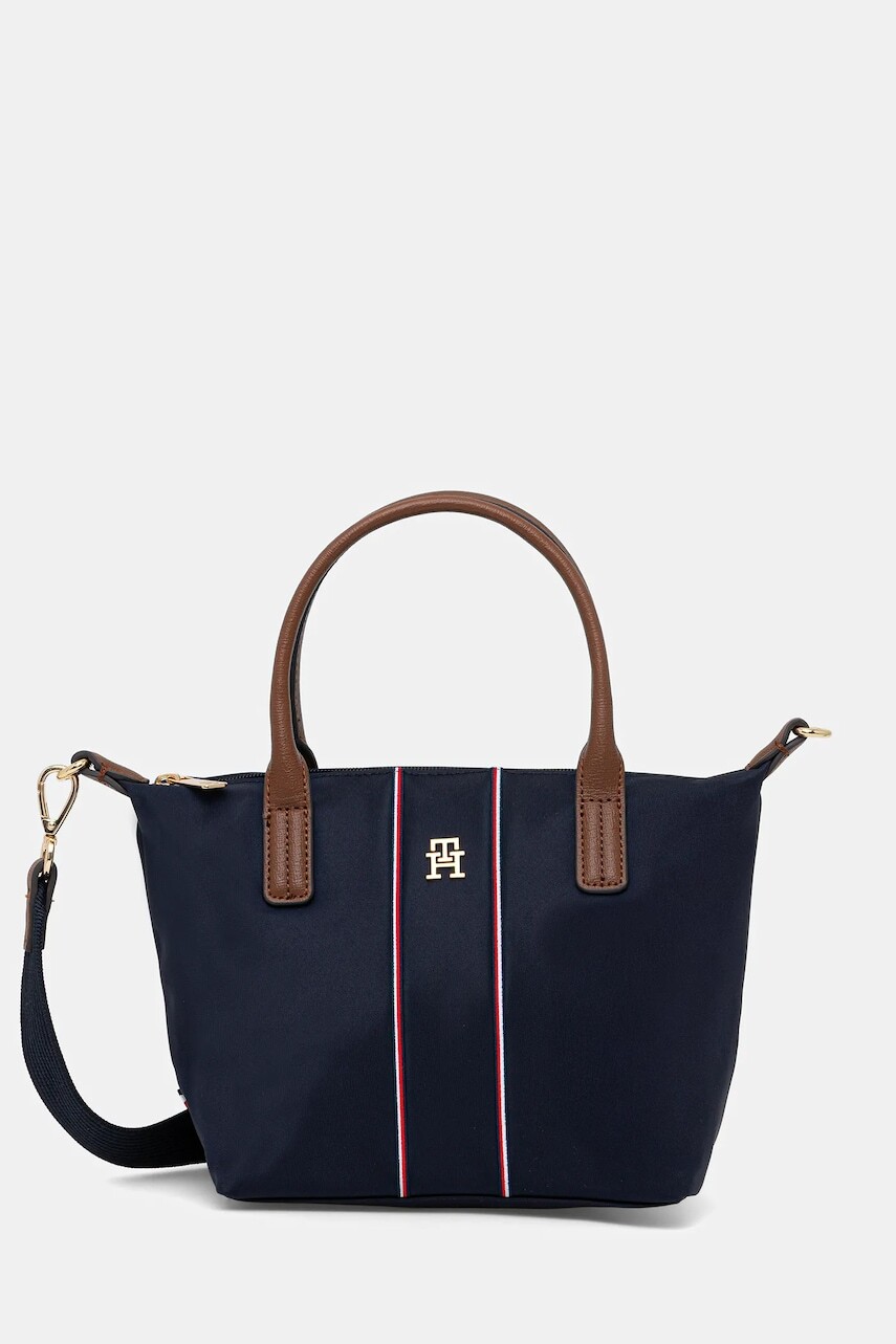Kabelka Tommy Hilfiger tmavomodrá farba, AW0AW17707