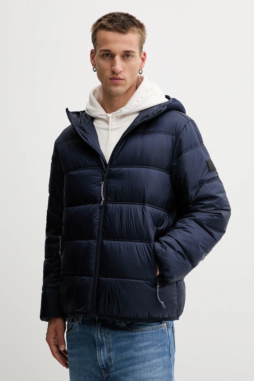 Bunda Tommy Jeans tmavomodrá farba, zimná, DM0DM22044